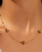 Rosy Dainty Charm Tulip Necklaces