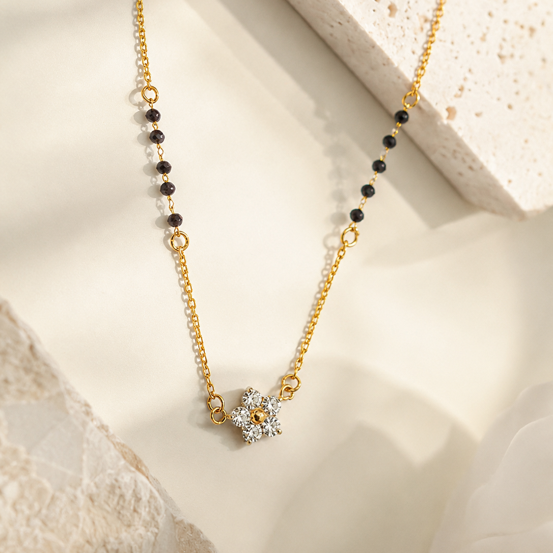 Bossom Flower Diamond Mangalsutra