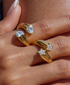 Twinkli Dual Heart Gold Ring