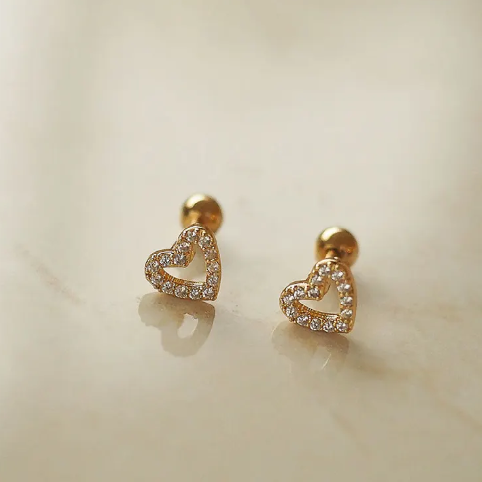 Eva Heart Ball Back Studs