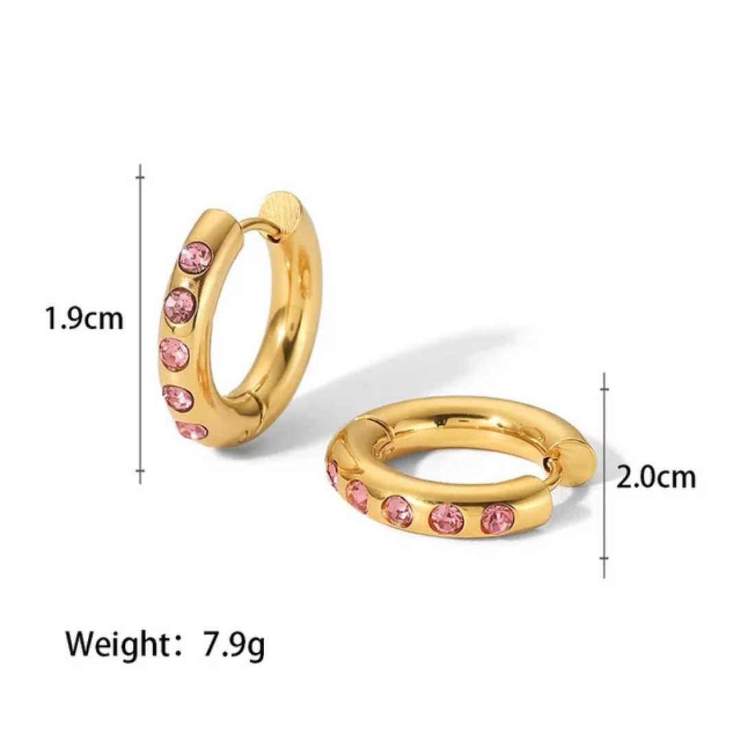 Cordeli Pink Diamond Mini Hoops