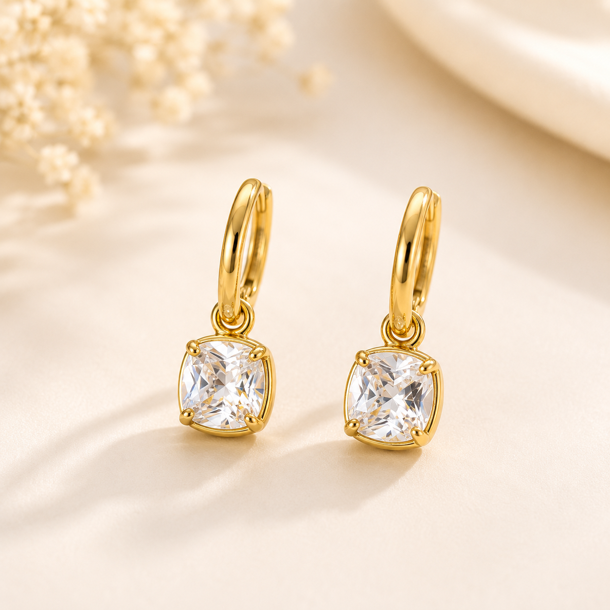 Terhima Square Diamond Huggies