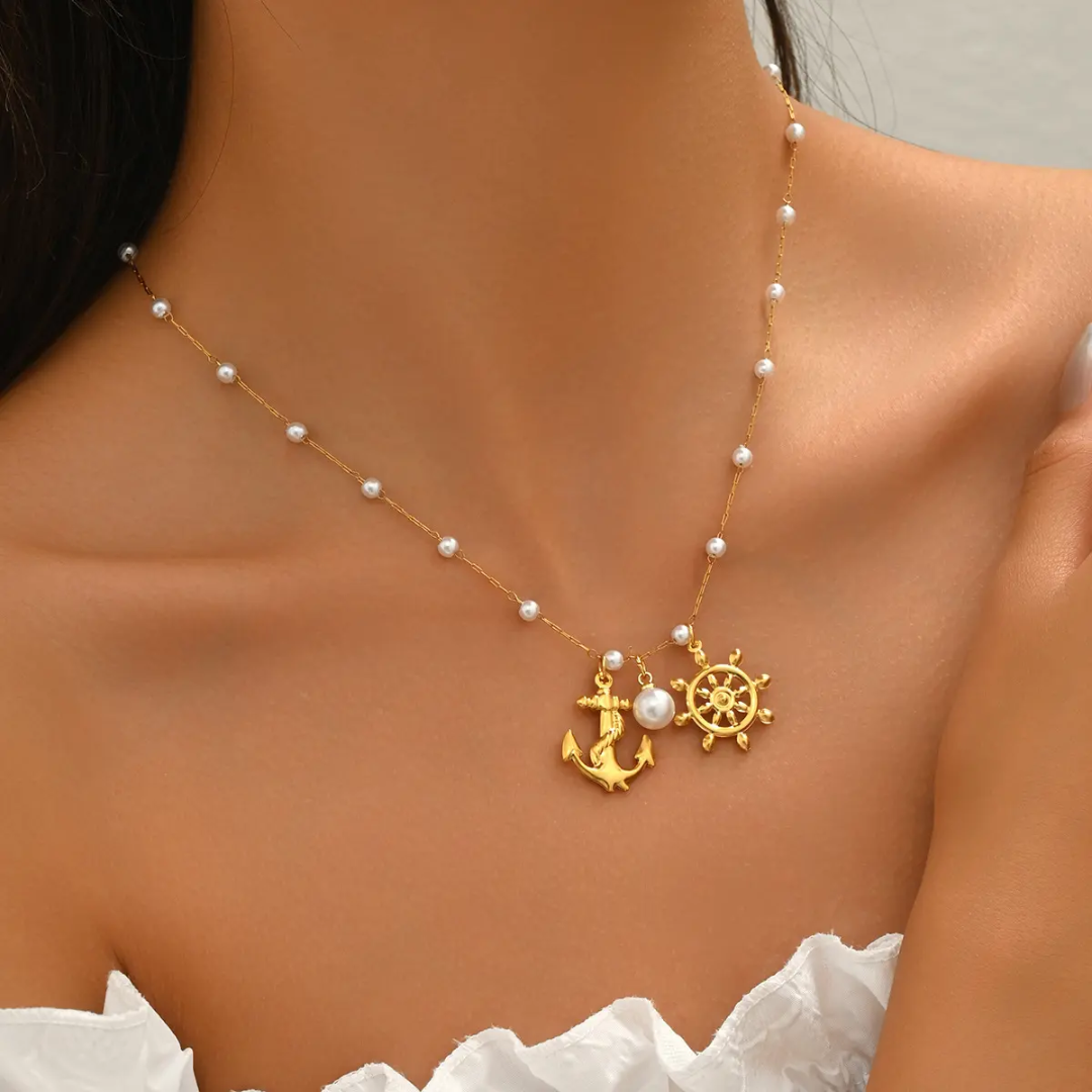 Anchor Shell Pearl Necklace