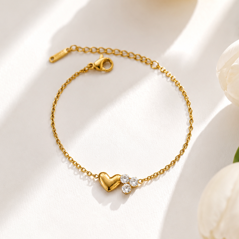Segue Double Heart Diamond Bracelet