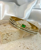 Emerald Layered Gold Cuff
