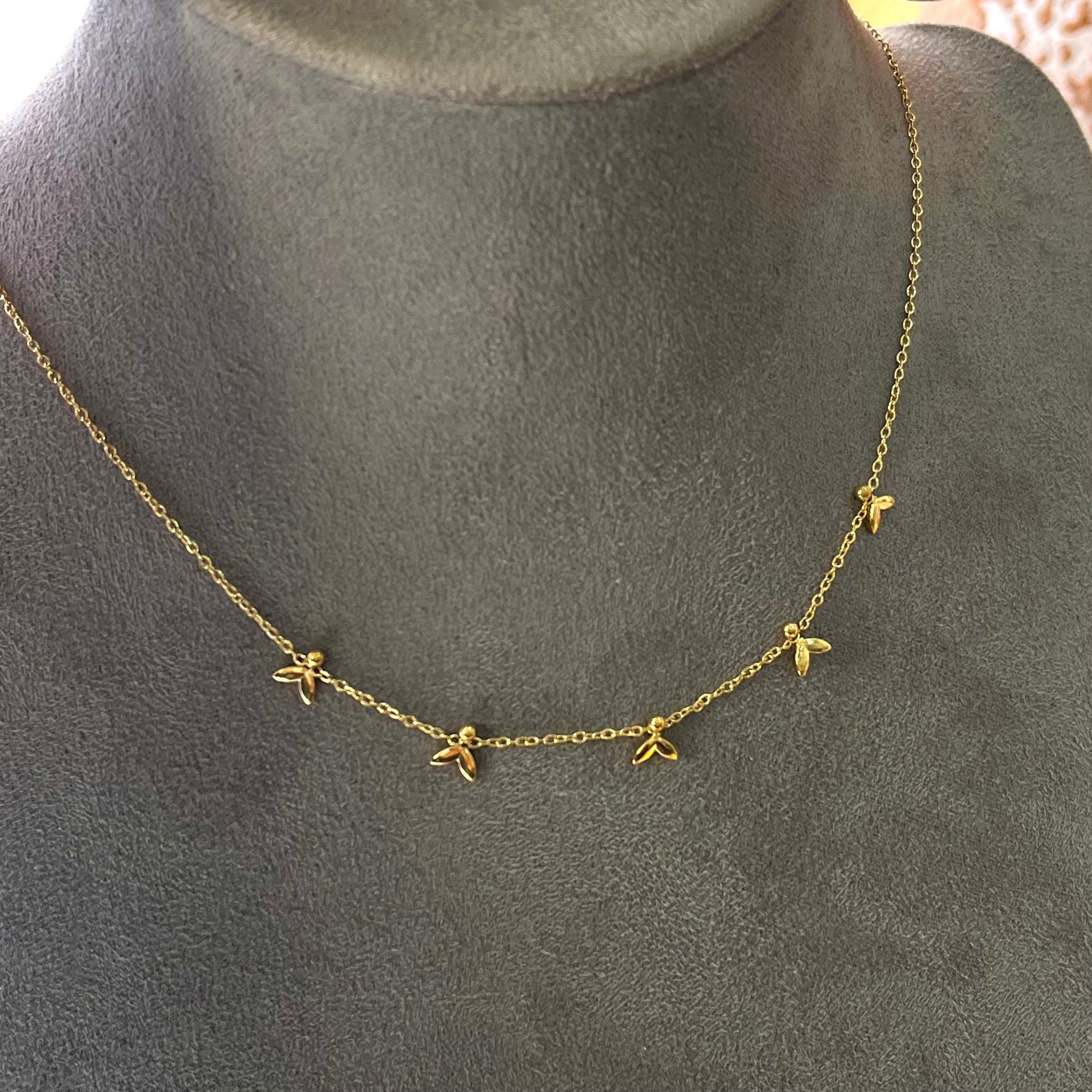 Kline Leaf Charm Dainty Necklace