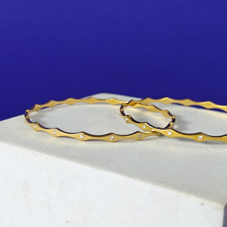 Welli Minimal Dainty Diamond Bangles