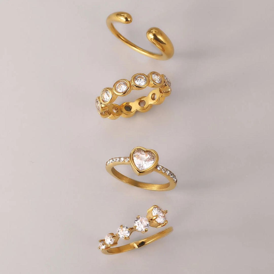 Winey Heart Solitaire Ring