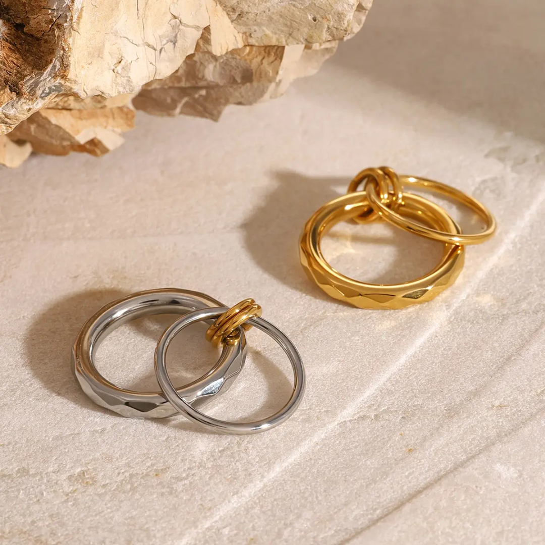 Karla Stackable Dual Silver Ring