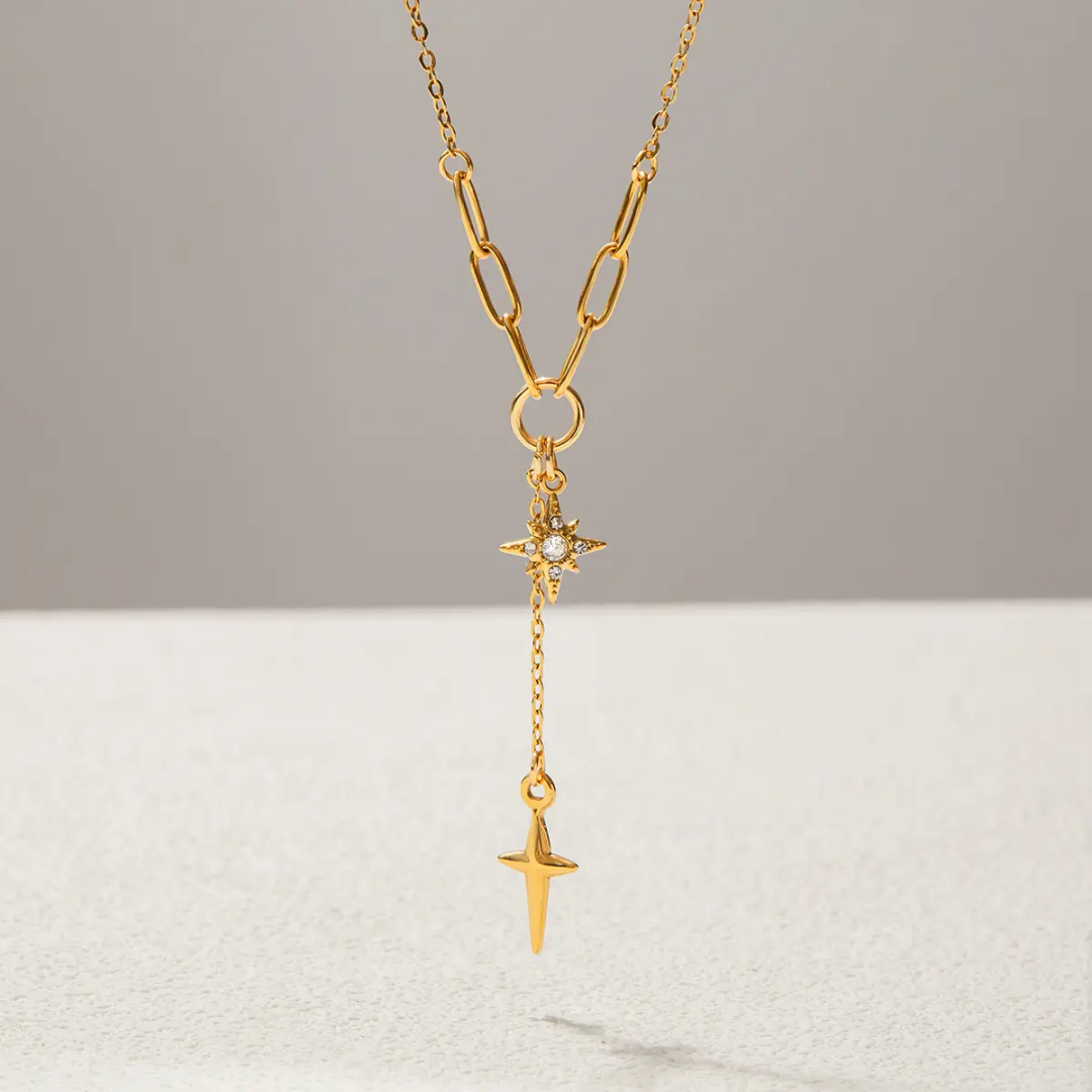 Saturn Double Star Necklace