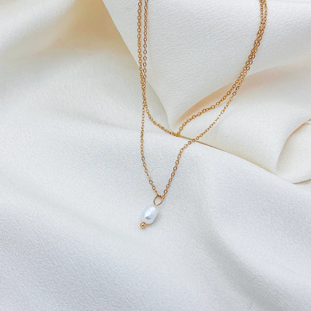 Claus Pearl Double Layer Necklace