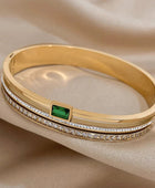 Emerald Layered Gold Cuff
