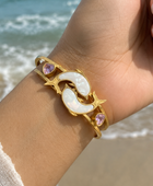Fishia White Shell Cuff