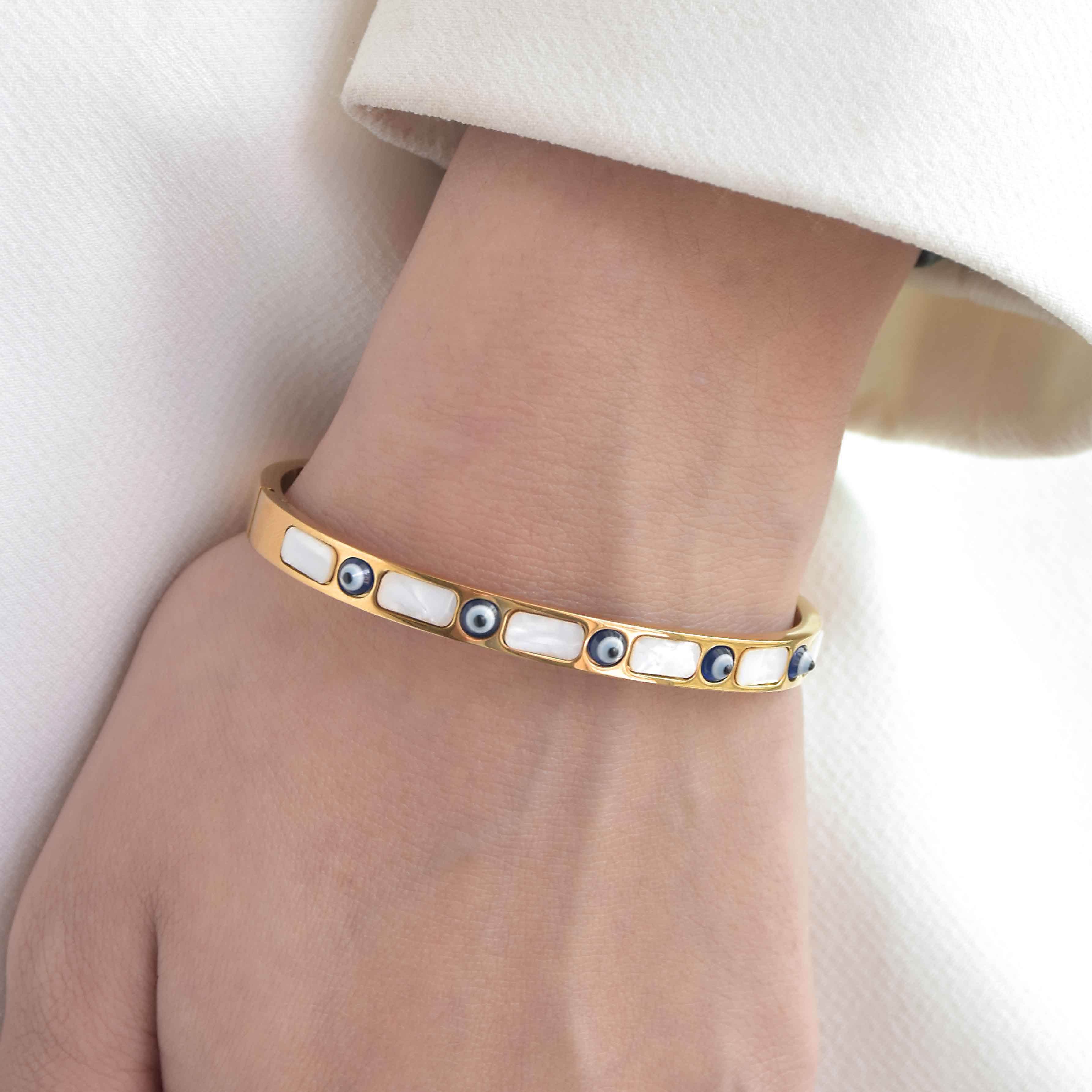 Kavi Evil Eye Gold Cuff