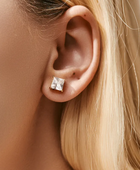 Square Dainty Diamond Stud