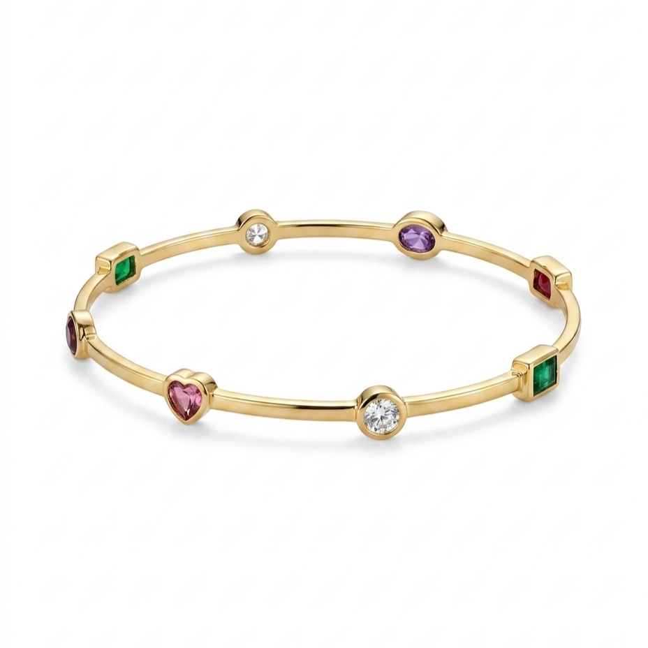 Fancy Coloured Stone Bangles