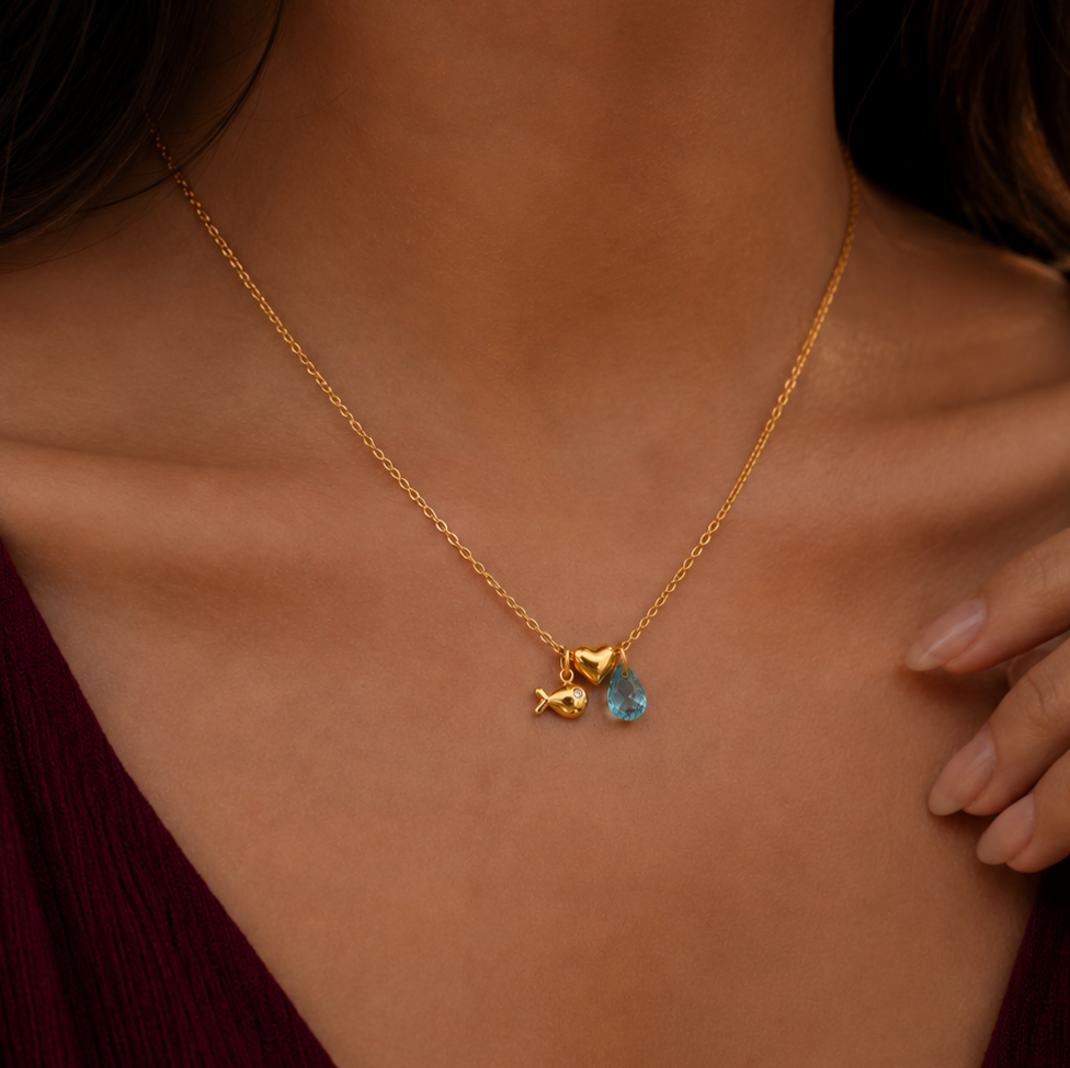 Fish Charms Bluey Necklace
