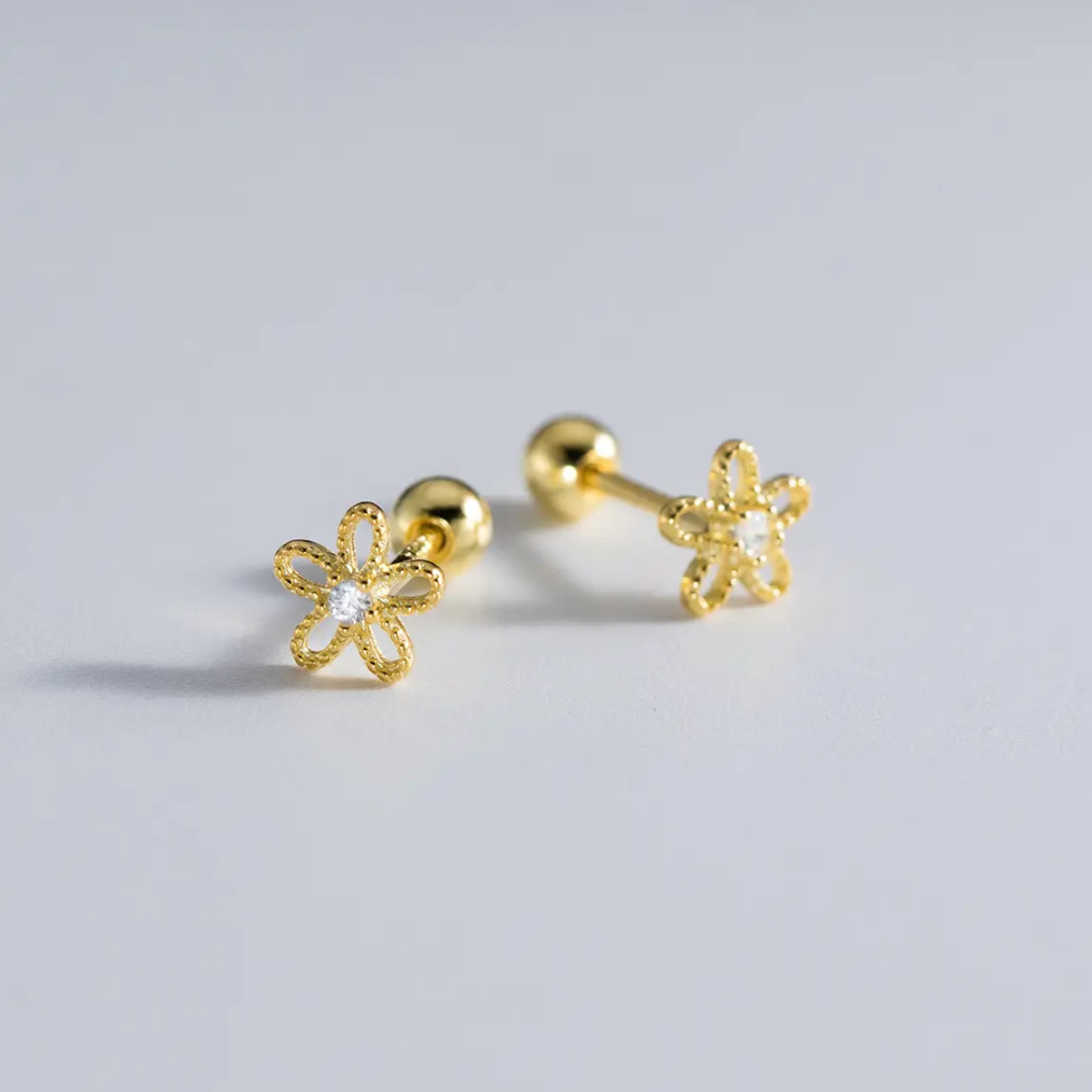 Lily Flower Ball Back Studs