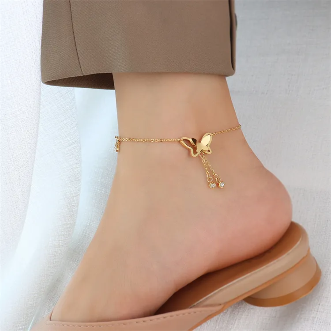 Olivia Butterfly Gold Anklet