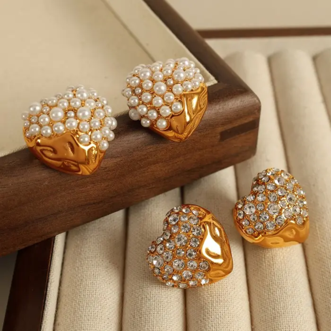 Polima Pearl Heart Earrings