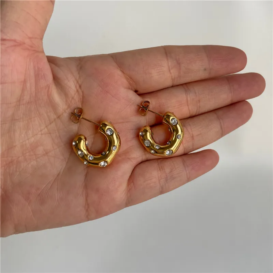 White Diamond Princess Hoops