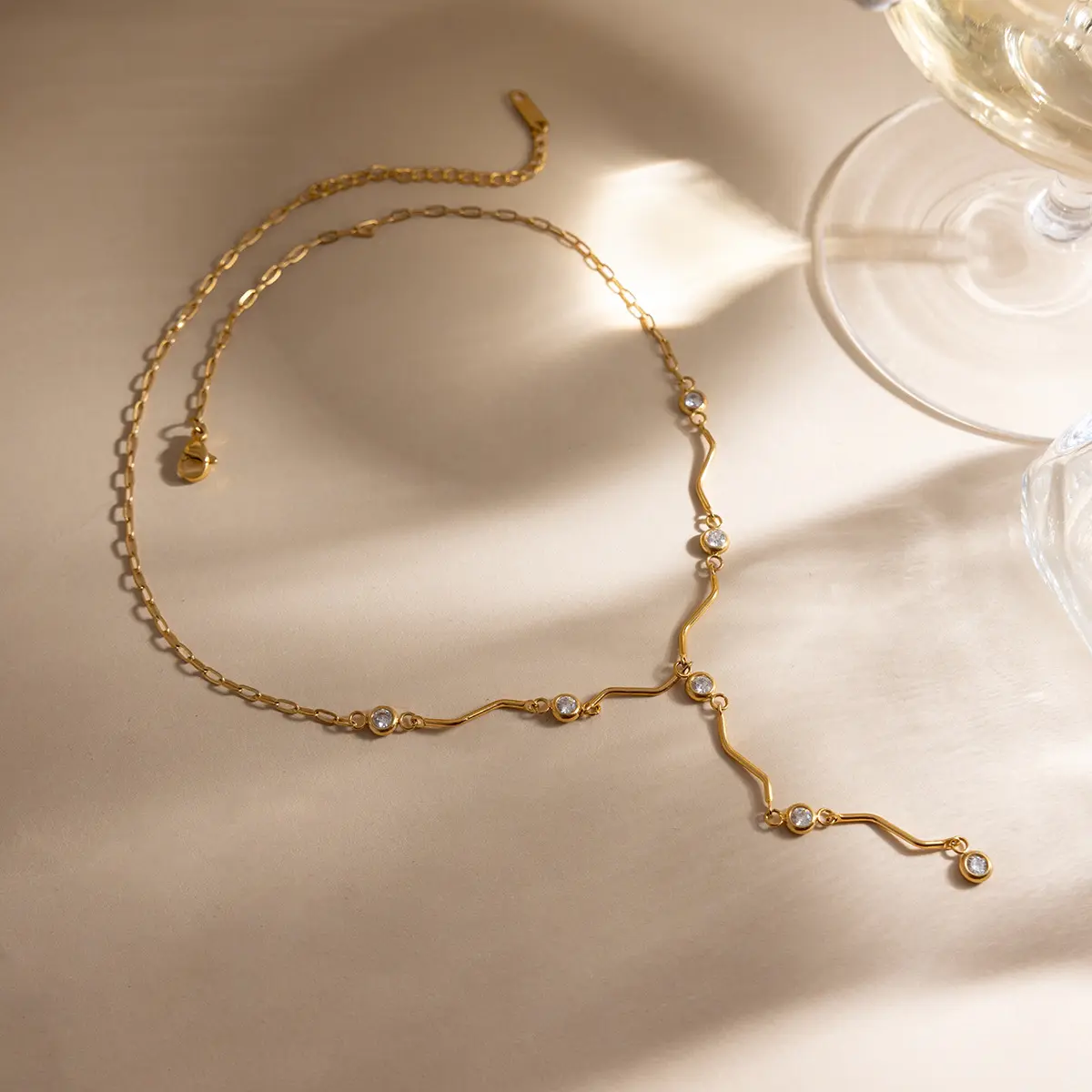 Meriam Diamond Wavy Necklace✨