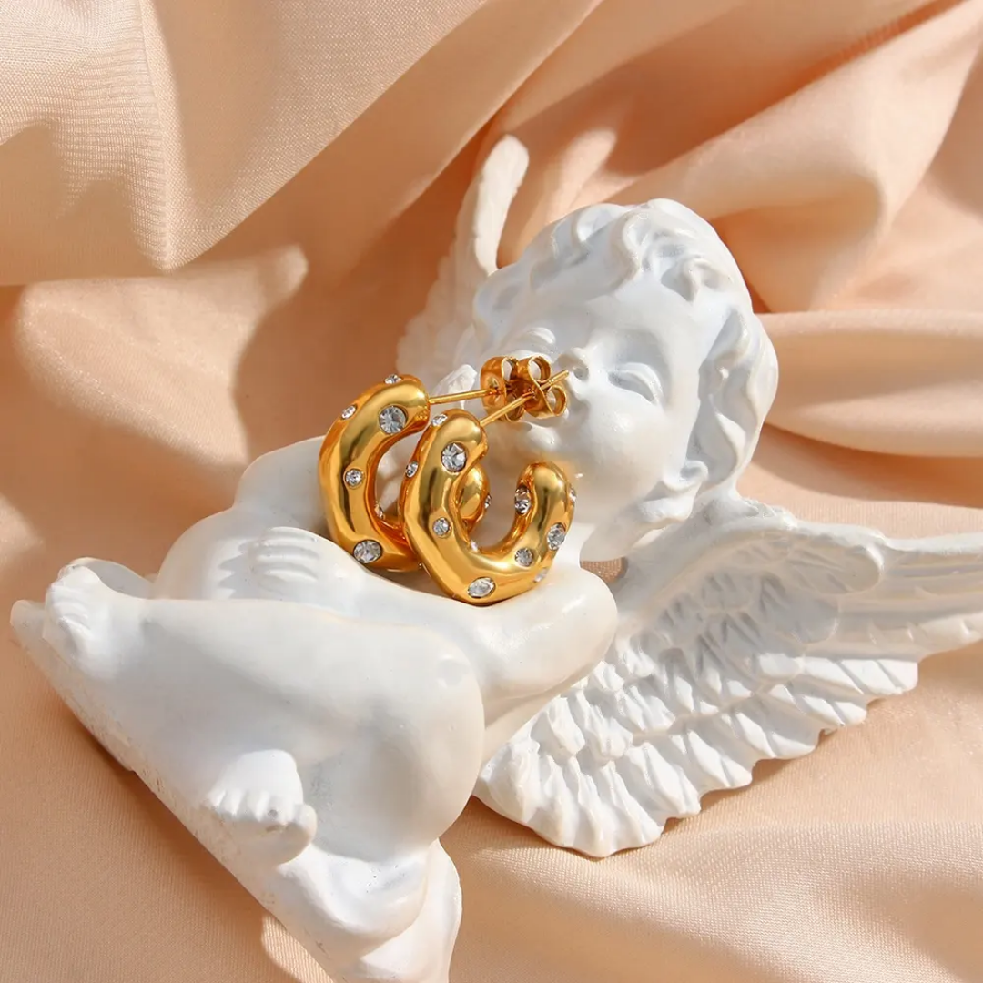White Diamond Princess Hoops