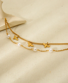 Dragonfly Pearl Charm Bracelet