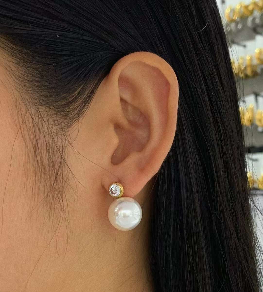 Ball of Pearl Gold Earrings✨