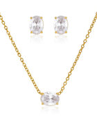 Givei Diamond Oval Necklace & Earrings Set✨