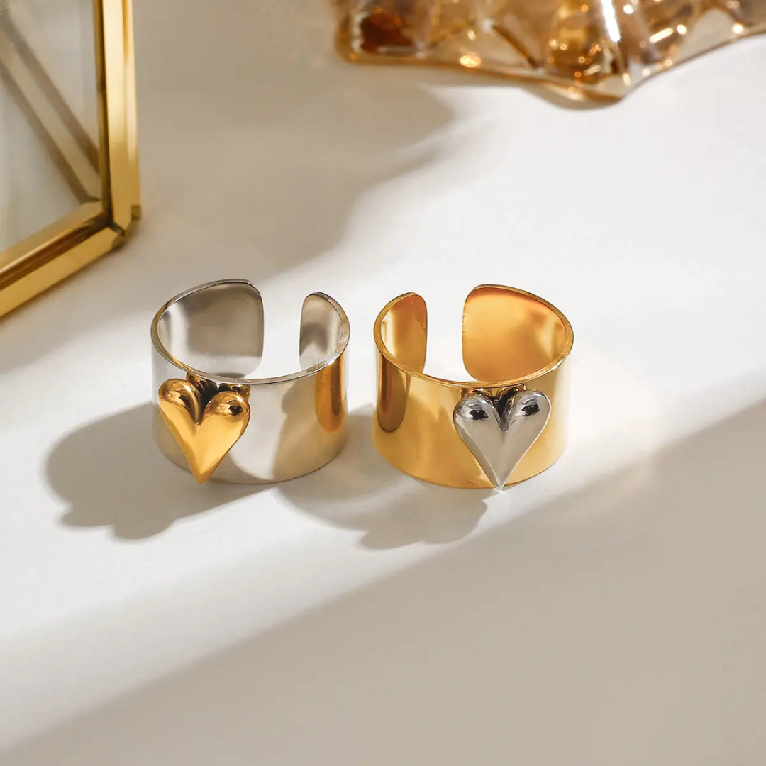 Aula Heart Bold Rings