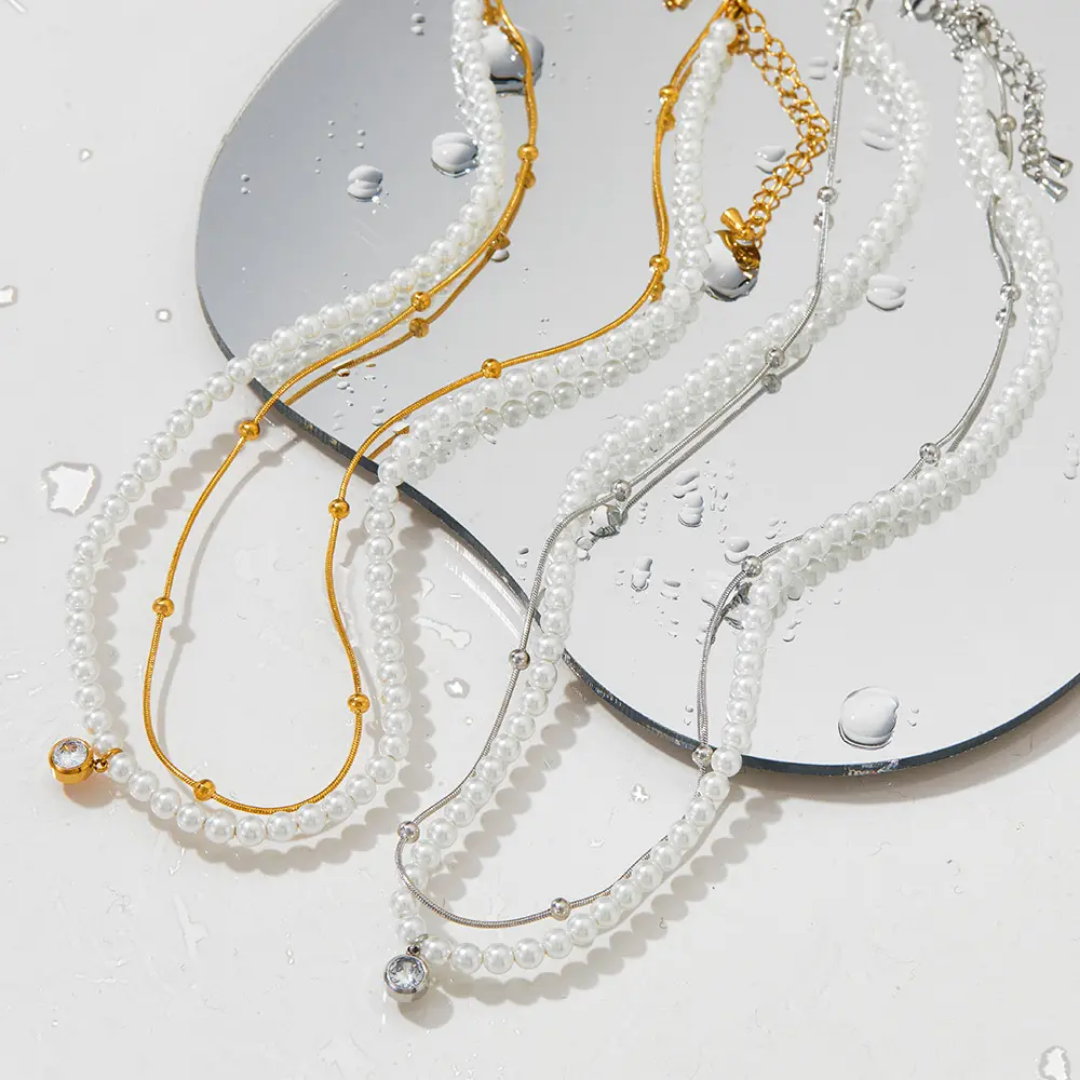 Xavi Pearl Layered Necklace✨