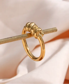 Pebble Twisted Gold Ring