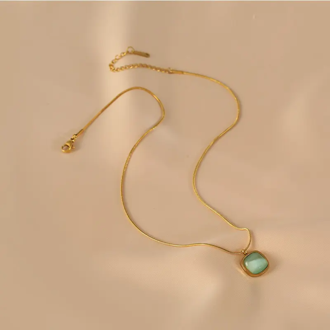 Ocean Blue Square Necklace