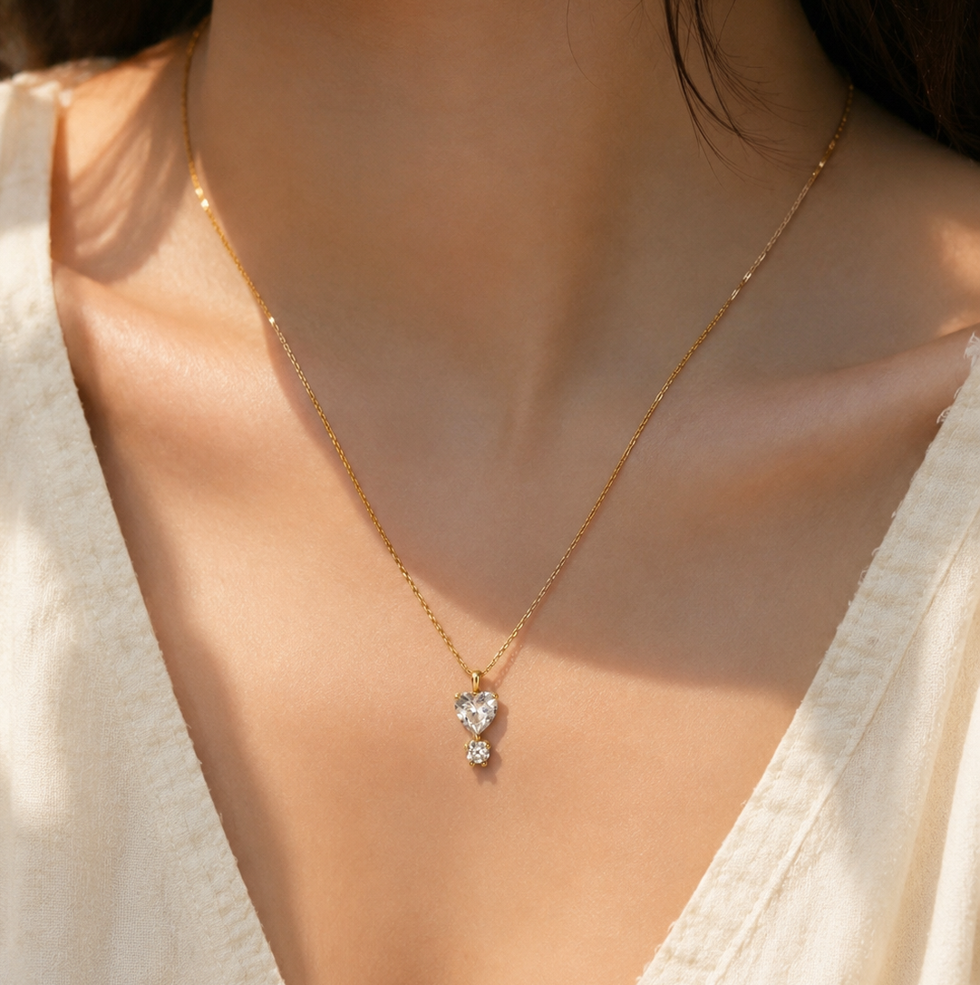 Woula Mini Heart Diamond Necklace