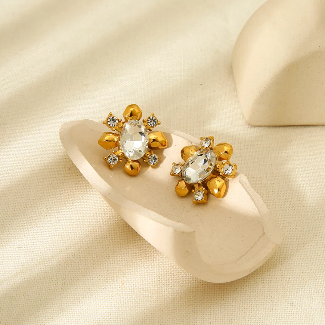 Risali Statement Gold Earrings