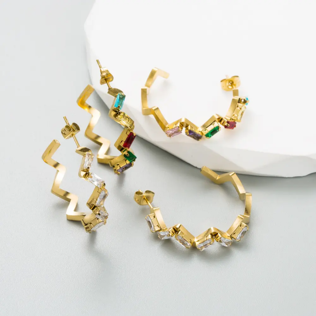 Ziggi Viga Stone Hoops