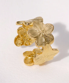 Flowery Adjustable Gold Ring