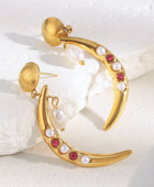 Qoius Moon Pearl Dangler