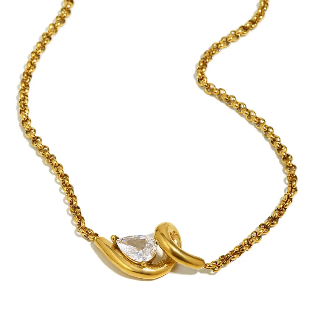 Hosana Drop Diamond Twisted Necklace