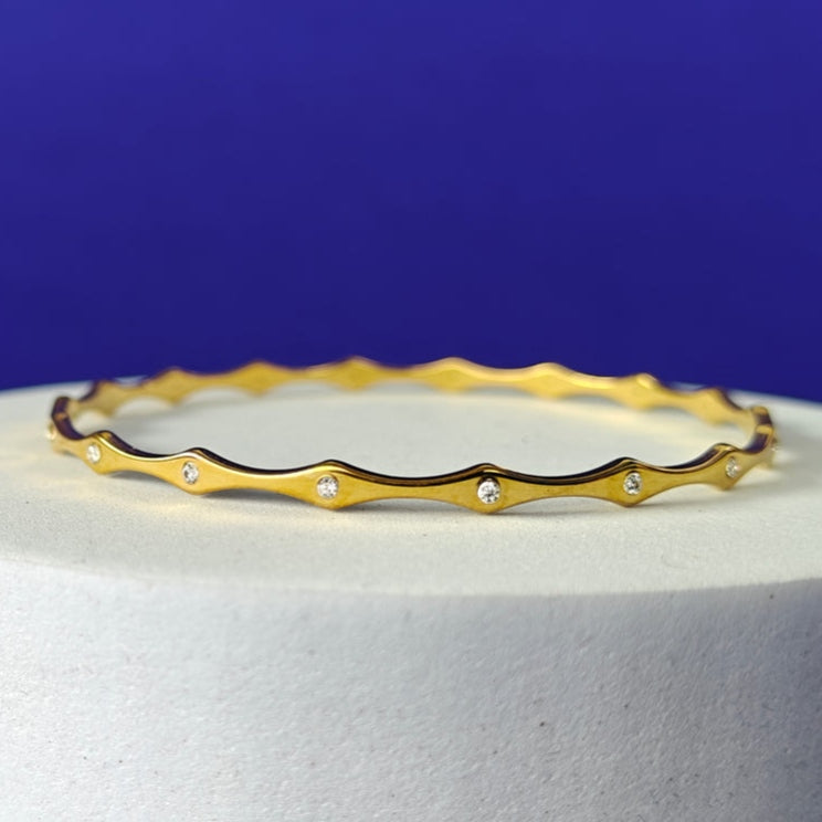 Welli Minimal Dainty Diamond Bangles