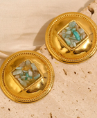 Reina Round Gold Earrings