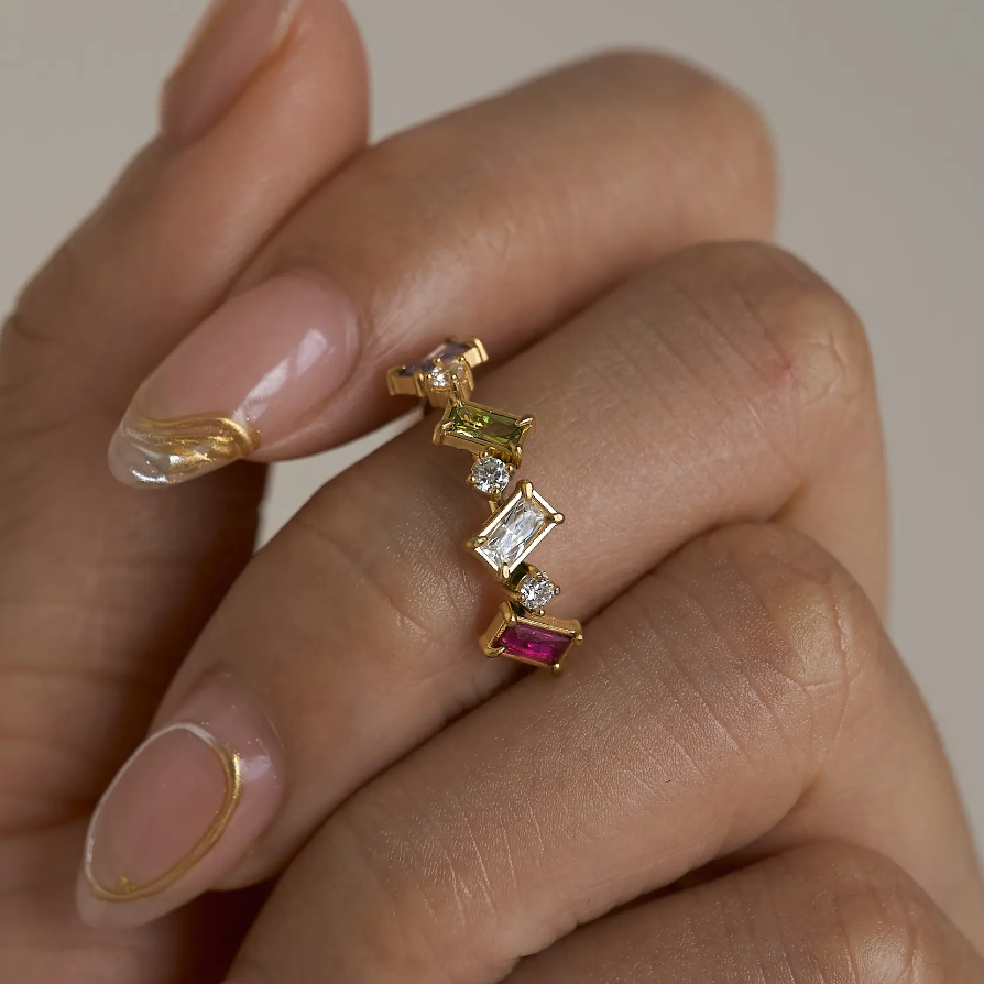 Honey Glow Multicolour Gold Ring