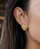 Lockin Heart Gold Earrings