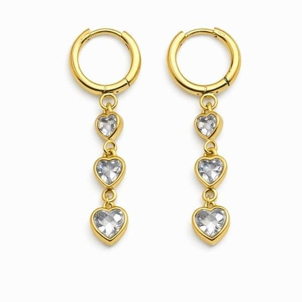 Gabele Diamond Heart Huggies