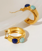 Kava Coloured Stone Hoops