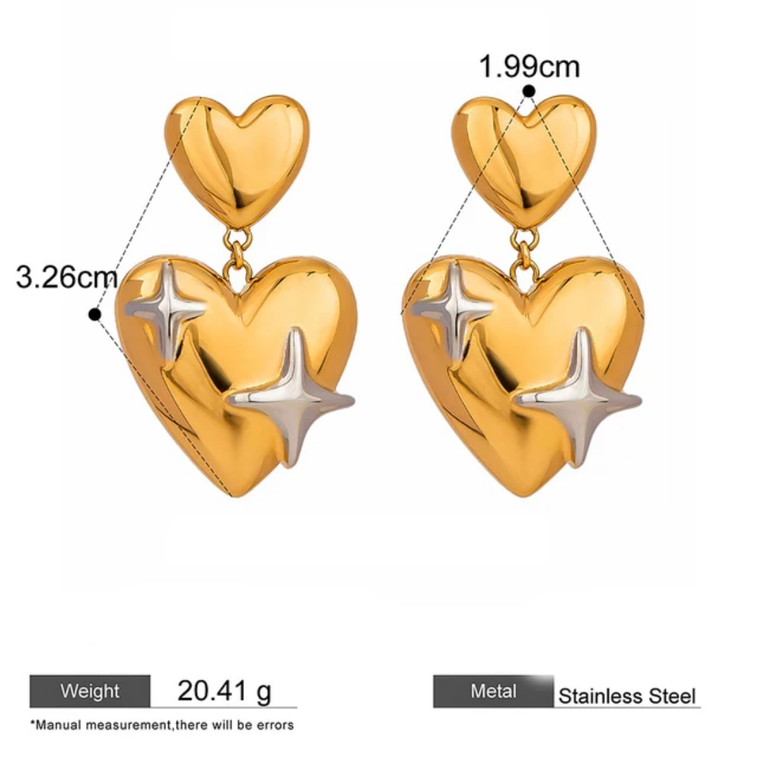 Gazi Star Heart Earrings✨❤️