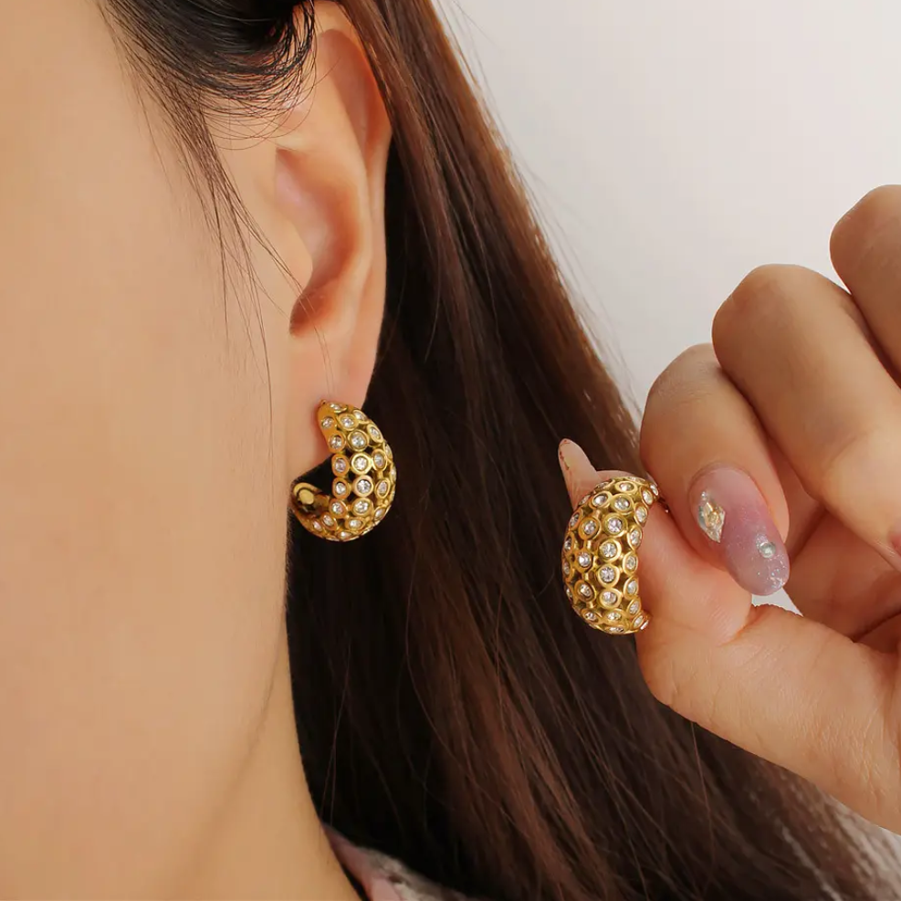 Ellavi Moon Diamond Earrings