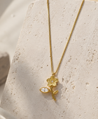 Zamia Flower Diamond Necklace