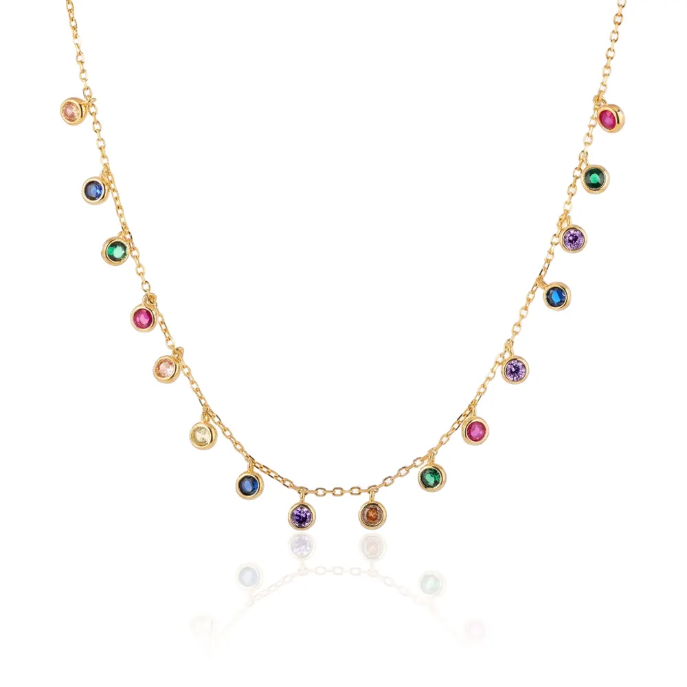 Drop Multicolour Diamond Necklace